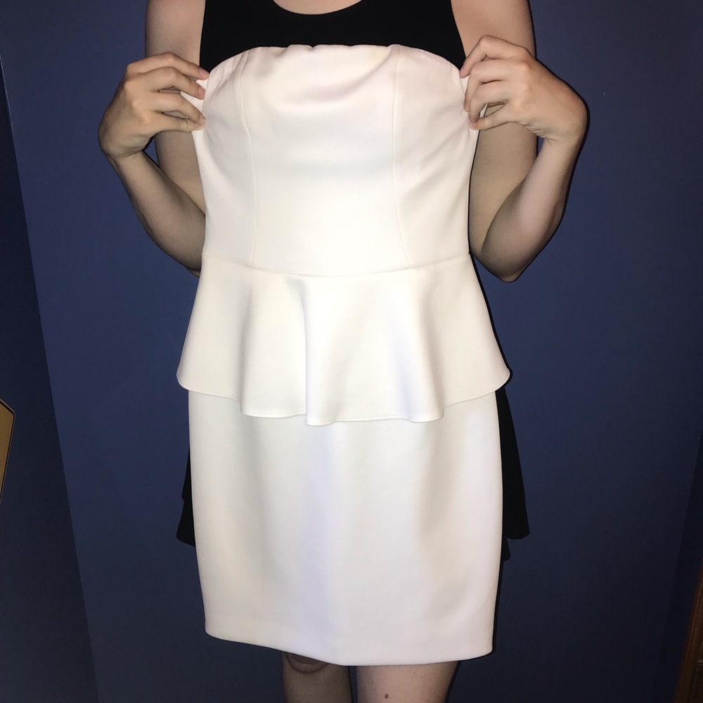 White Peplum Formal Dress